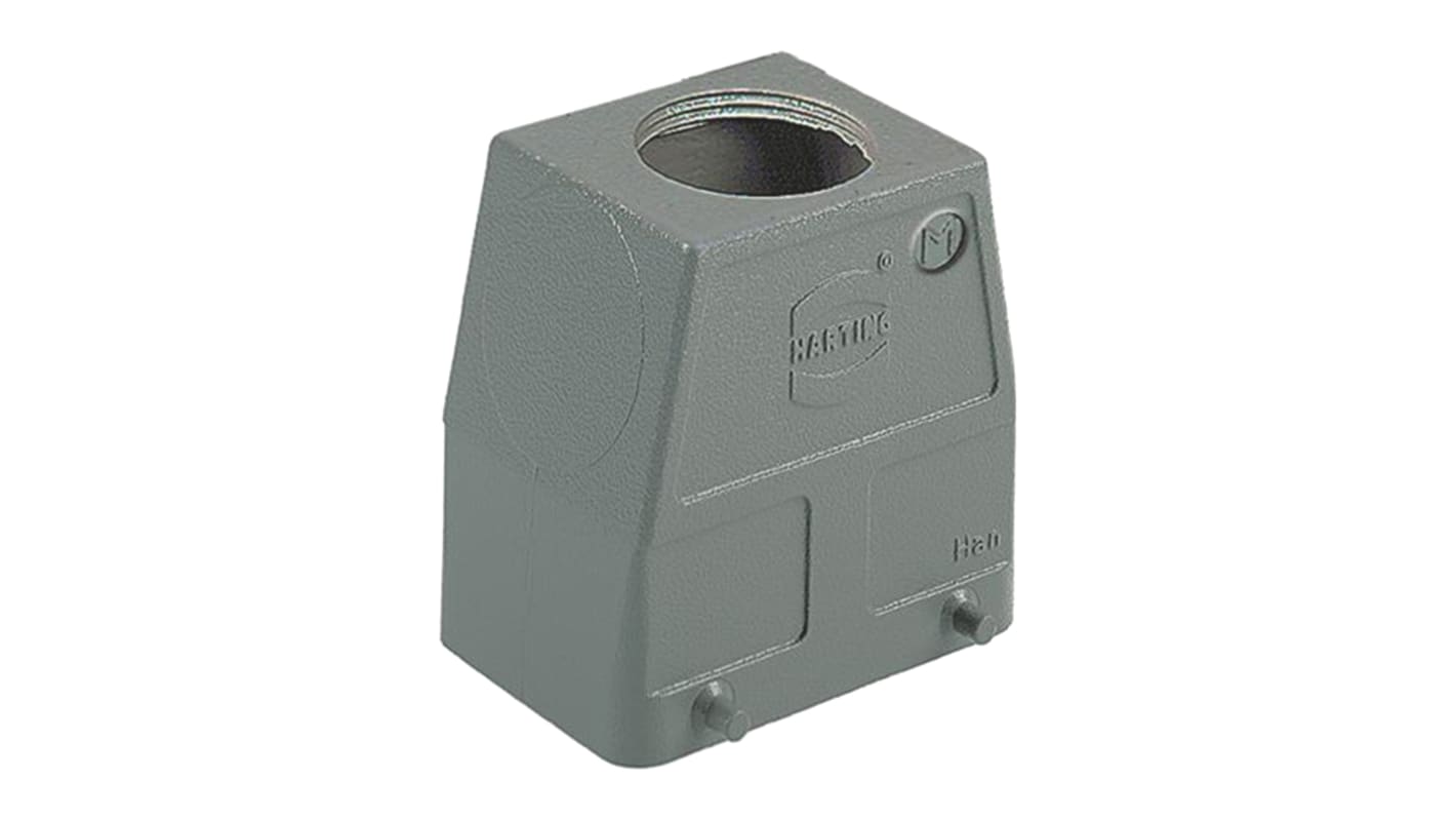 Carcasa para conector industrial con entrada superior HARTING serie Han A tamaño 32A, con rosca M32