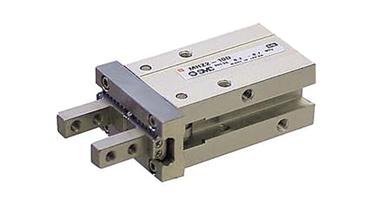 Pinza pneumatica, SMC MHZ2-10S , serie MHZ, 2 dita, Singolo effetto, 0,35 → 0,7 MPa max, attacco M3 x 0.5, presa