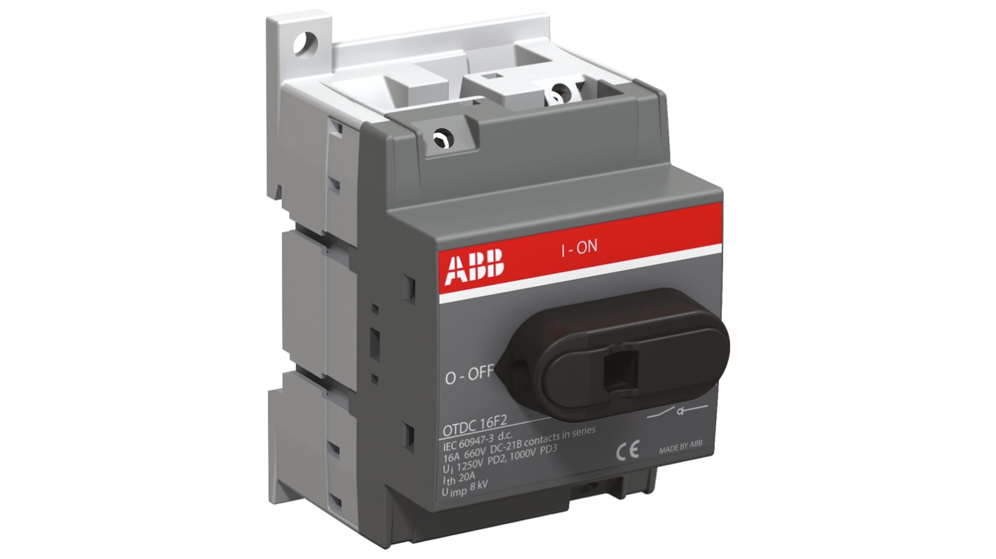 Interrupteur-sectionneur ABB, 2P, 16A, 660V c.c.