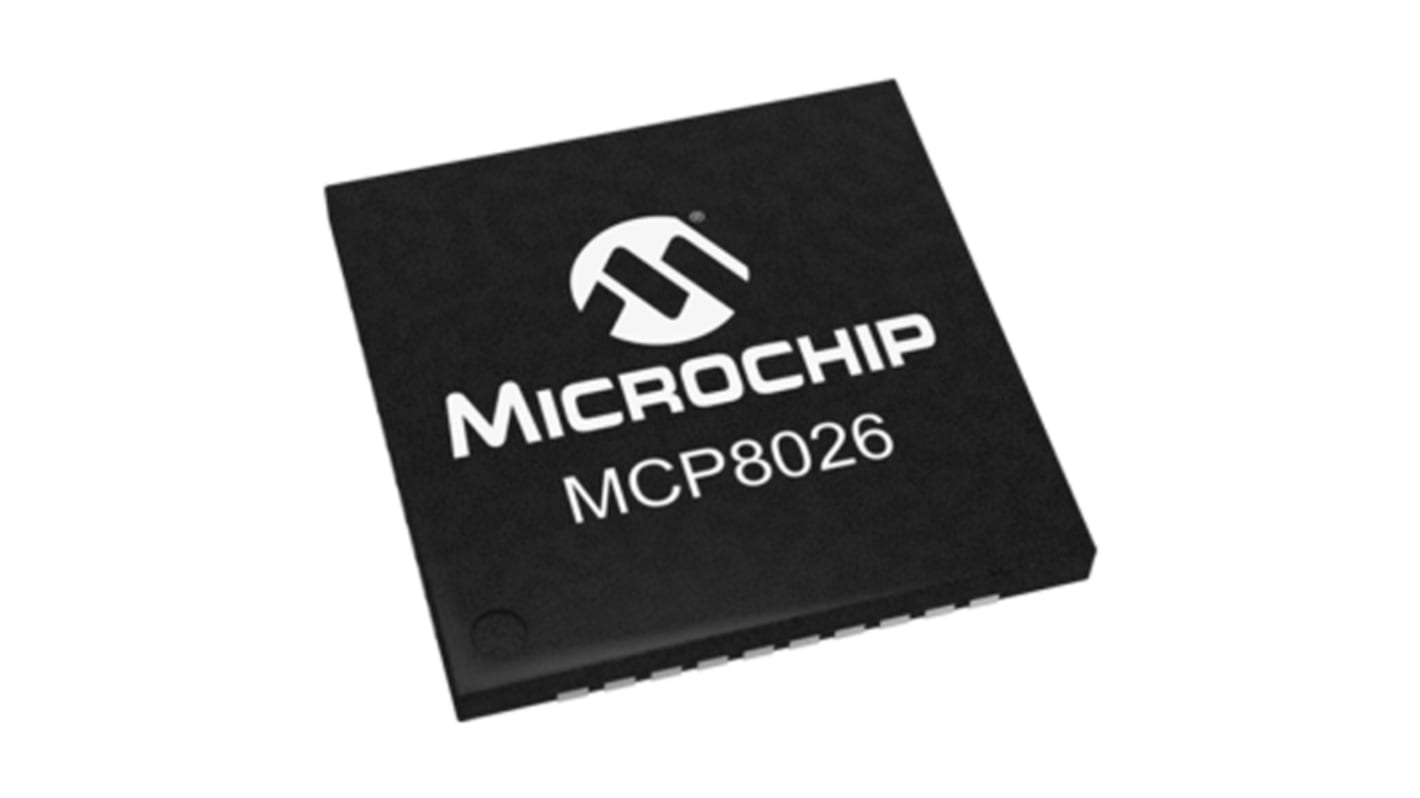 Microchip Motor Controller MCP8026-115E/MP, 0.5A, 461kHz, QFN, 40-Pin, BLDC, 3-phasig