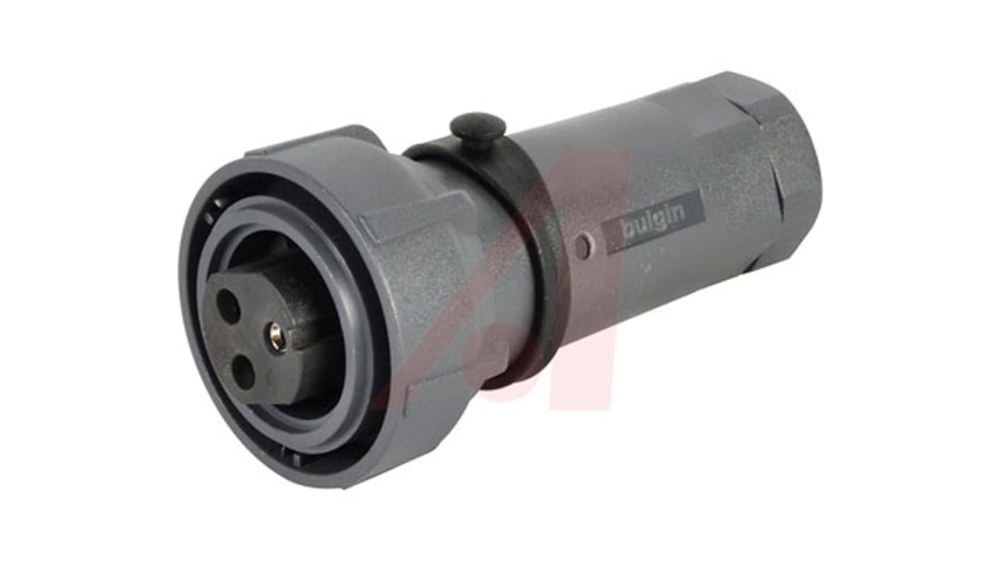 Bulgin Connector, 3 Contacts, Panel Mount, Socket, Female, IP66, IP68, IP69K, Buccaneer 7000 Series