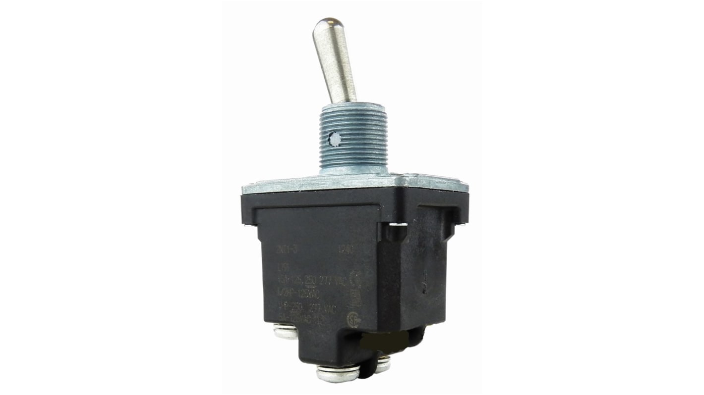 Honeywell Toggle Switch, Panel Mount, On-Off, DPST, Screw Terminal