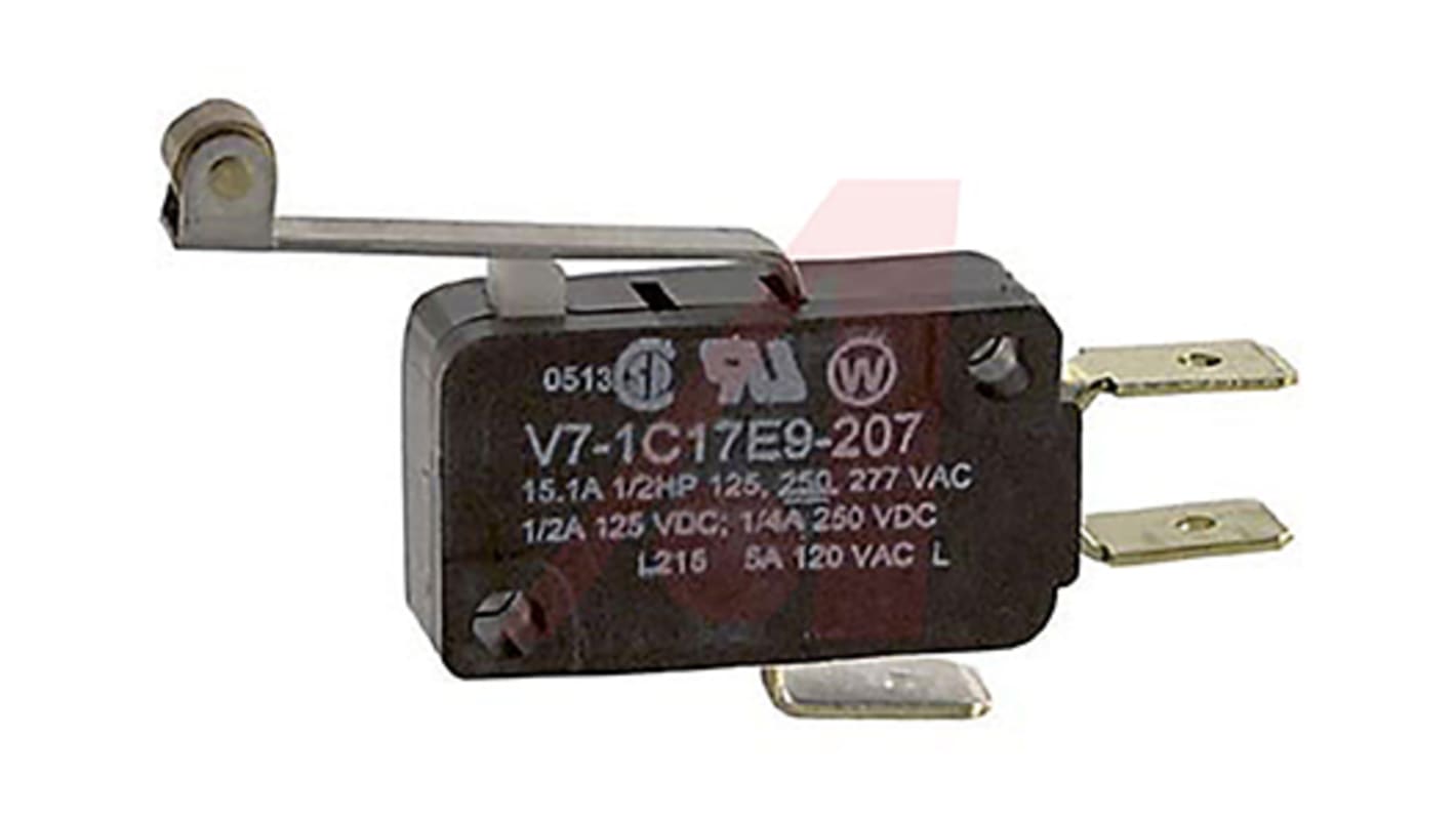 V71C17E9207 Honeywell Roller Lever Micro Switch, Quick Connect