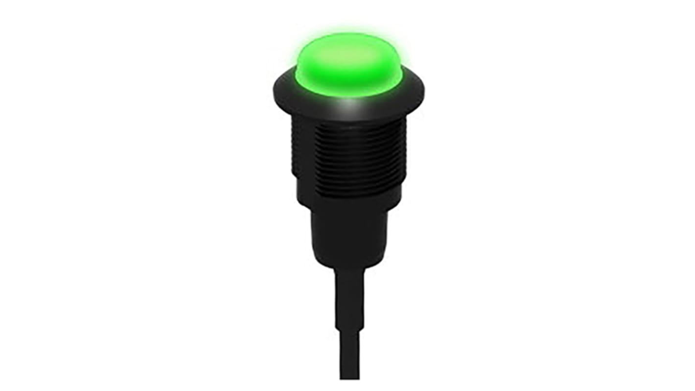 Panelre szerelhető állapotjelző, , kiemelkedő, Sárga LED, 10 → 30V dc 18mm