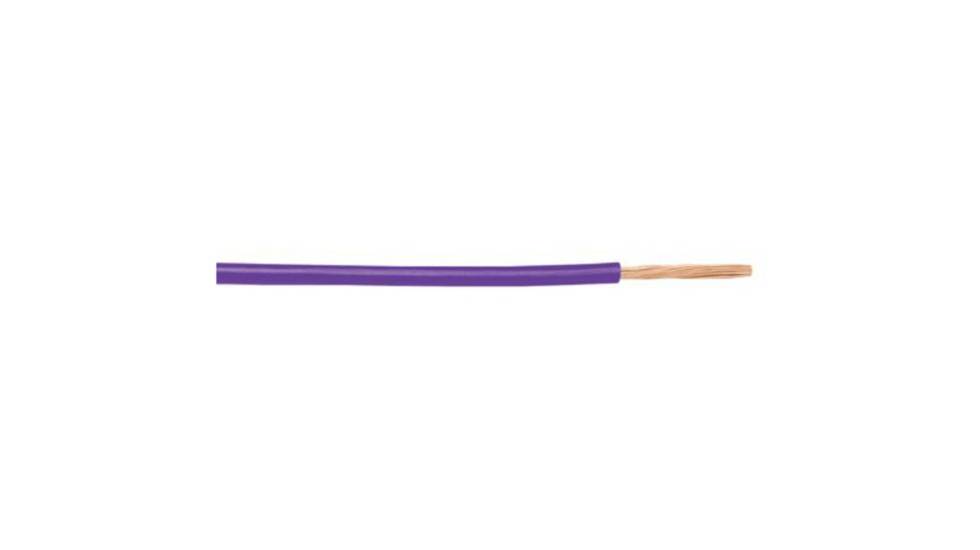 Alpha Wire Einzeladerleitung 0,2 mm², 24 AWG 30m Violett PVC isoliert Ø 1.12mm 7/0.20 mm Litzen MIL-W-76