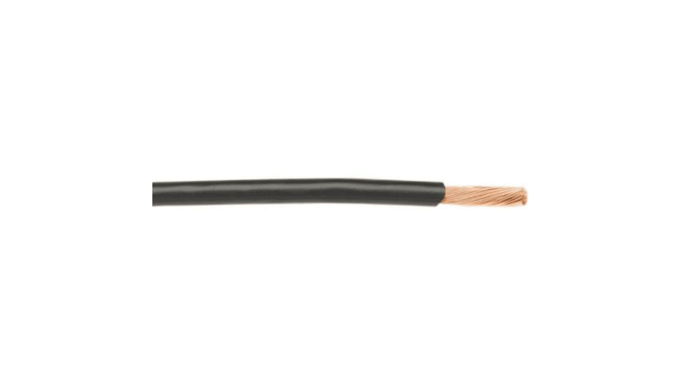 Alpha Wire 1551 Series Black 0.33 mm² Hook Up Wire, 22 AWG, 7/0.25 mm, 30m, PVC Insulation