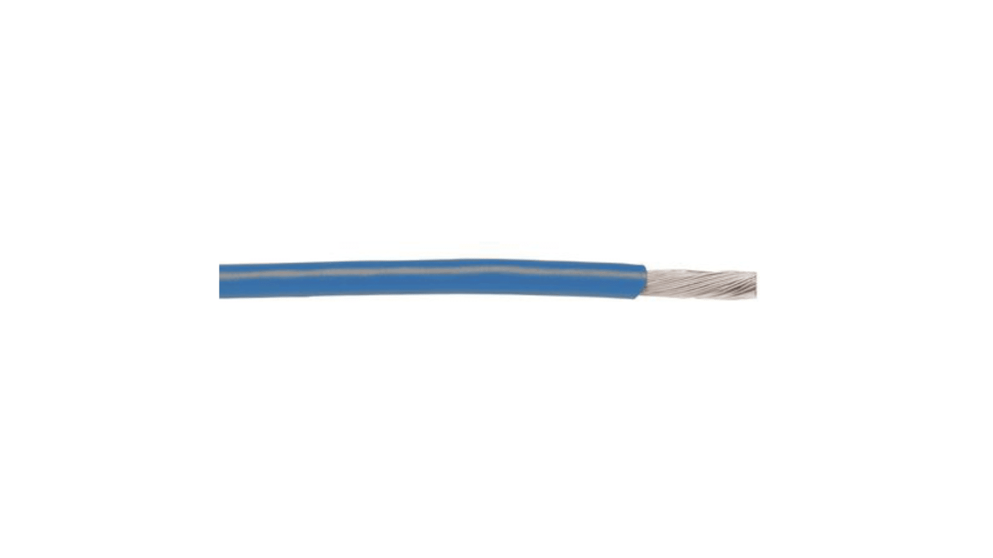 Alpha Wire Einzeladerleitung 0,35 mm², 22 AWG 305m Blau PVC isoliert Ø 1.57mm 7/0,25 mm Litzen UL1007