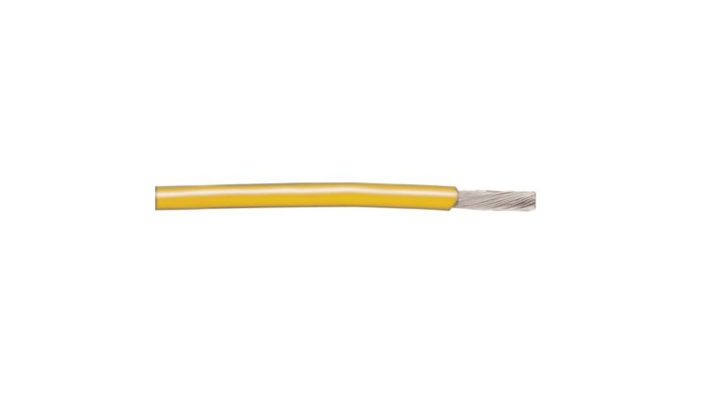 Alpha Wire 3051 Series Yellow 0.33 mm² Hook Up Wire, 22 AWG, 1/0.64 mm, 305m, PVC Insulation