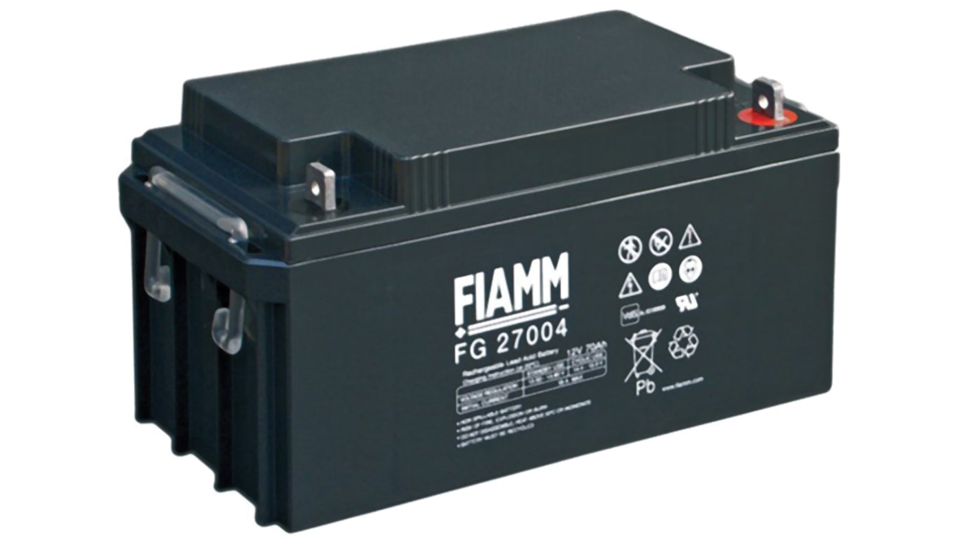 Fiamm Abgedichteter Bleiakku, 12V / 70Ah, M6-Anschluss, 350 x 166 x 174mm