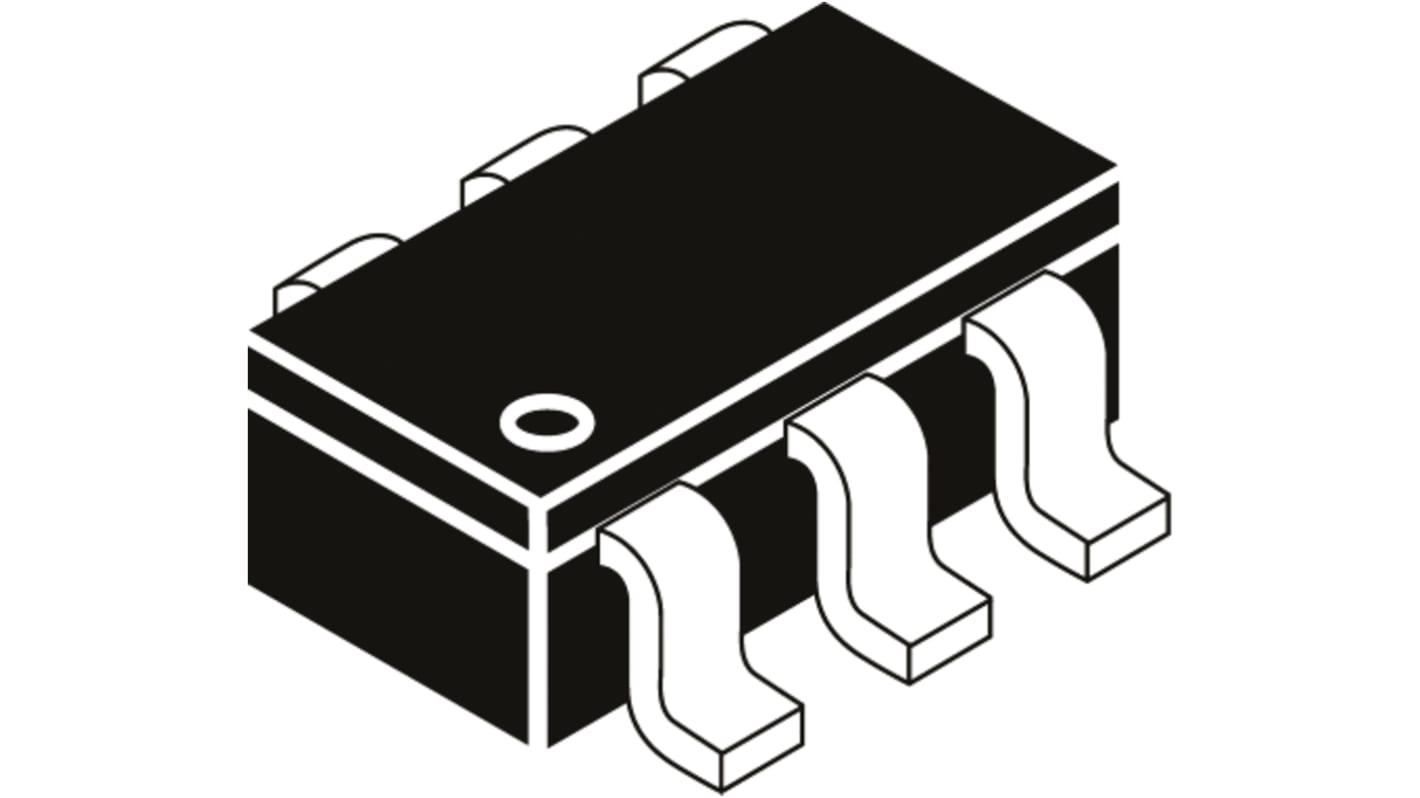 Transistor, NSM4002MR6G, NPN 500 mA 45 V Dual SC-74, 6 pines, 300 MHz, Complejo