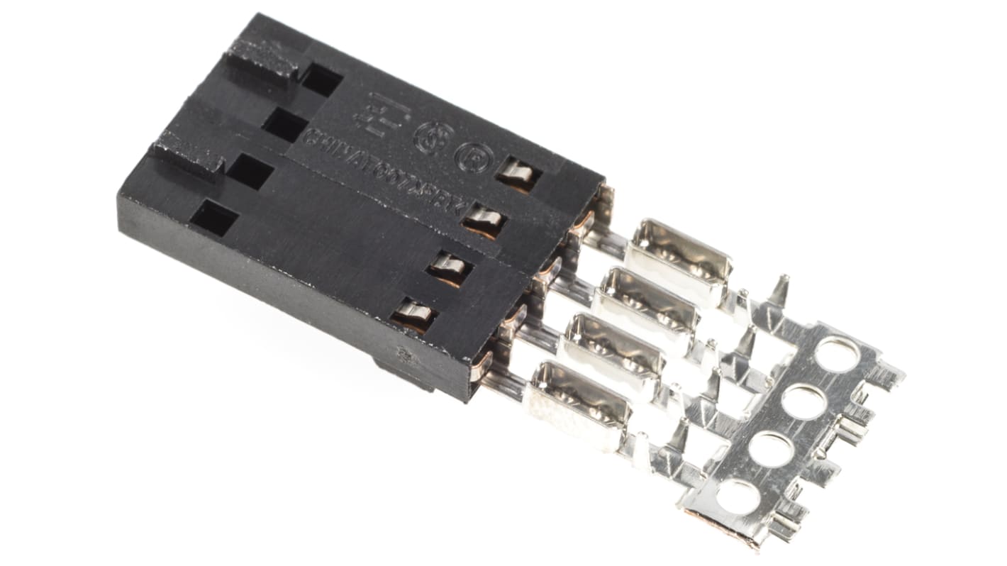 Connecteur IDC TE Connectivity Femelle, 4 contacts, 1 rangée, pas 2.54mm, Montage sur câble, série AMPMODU MTE