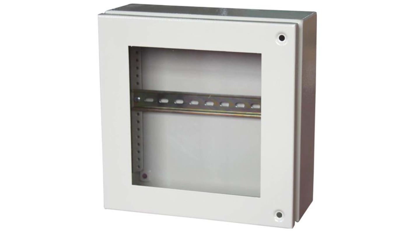 Caja de conexiones RS PRO, 0, Acero, Gris, 300mm, 300mm, 120mm, 300 x 300 x 120mm, IP65