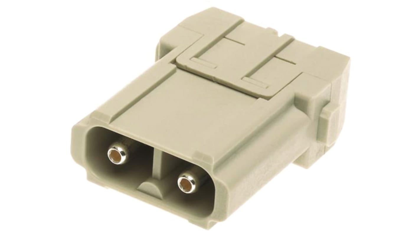 HARTING Heavy Duty Power Connector Module, 40A, Male, Han-Modular Series, 2 Contacts