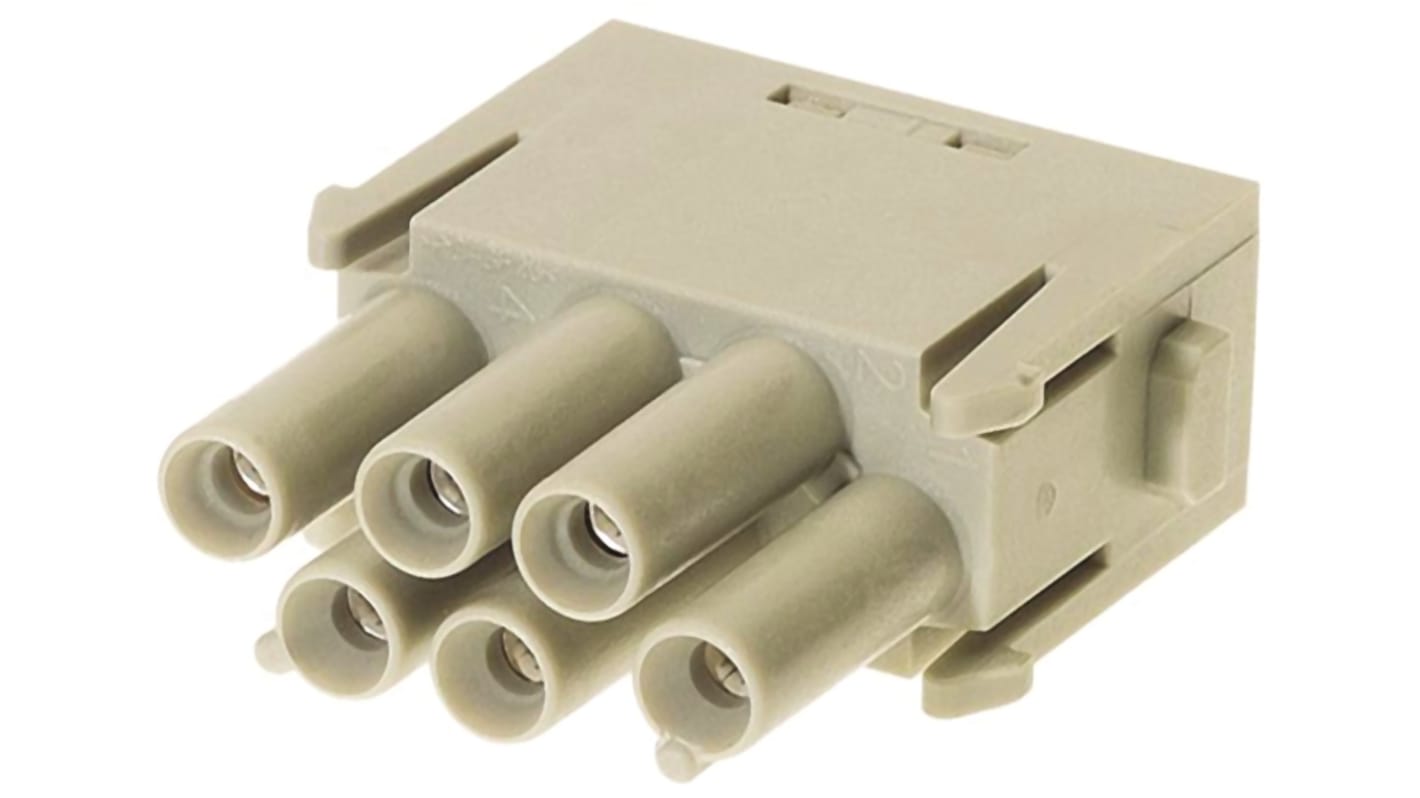 HARTING Heavy Duty Power Connector Module, 16A, Female, Han-Modular Series, 6 Contacts