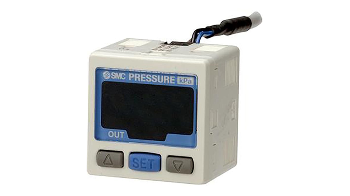 Pressostato SMC, -0.1MPa min, 1 MPa max, NPT 1/8, 12 → 24V cc