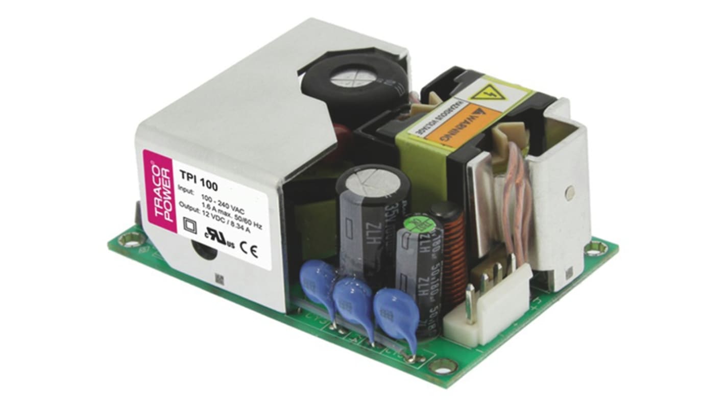 Fuente de alimentación conmutada TRACOPOWER, 15V dc, 6.67A, 100W, 1 salida, Montaje en PCB