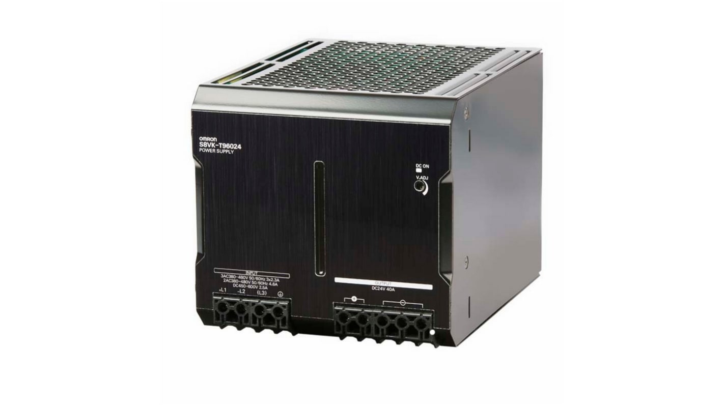 Omron DINレール取付け用スイッチング電源, S8VK-T96024, 出力：40A, 定格：960W 入力電圧：ac 出力電圧：dc 24V dc/