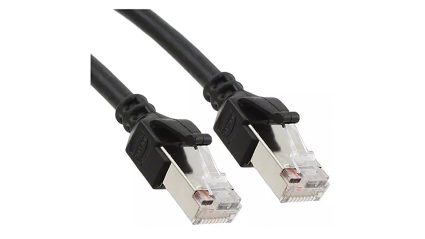 Cavo Ethernet Cat5e (SF/UTP) HARTING, guaina in PUR col. Nero, L. 5m, Con terminazione