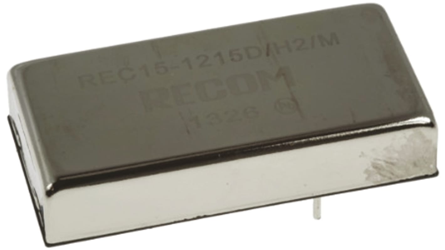 Recom DC-DC átalakító, KI: 12V dc, 1.25A / 15W, BE: 18 → 75 V DC