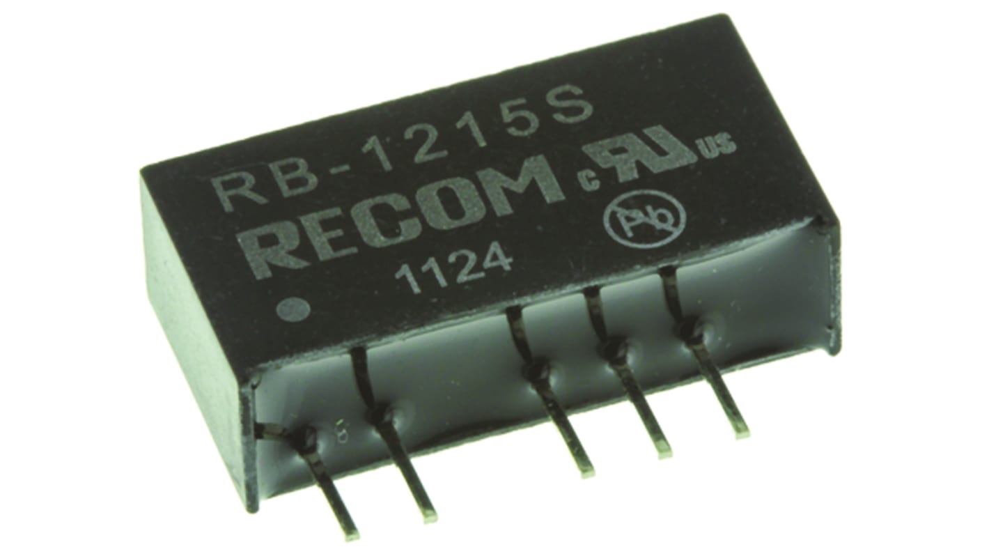 Recom 絶縁DC-DCコンバータ Vout：15V dc, 1W, RB-1215S