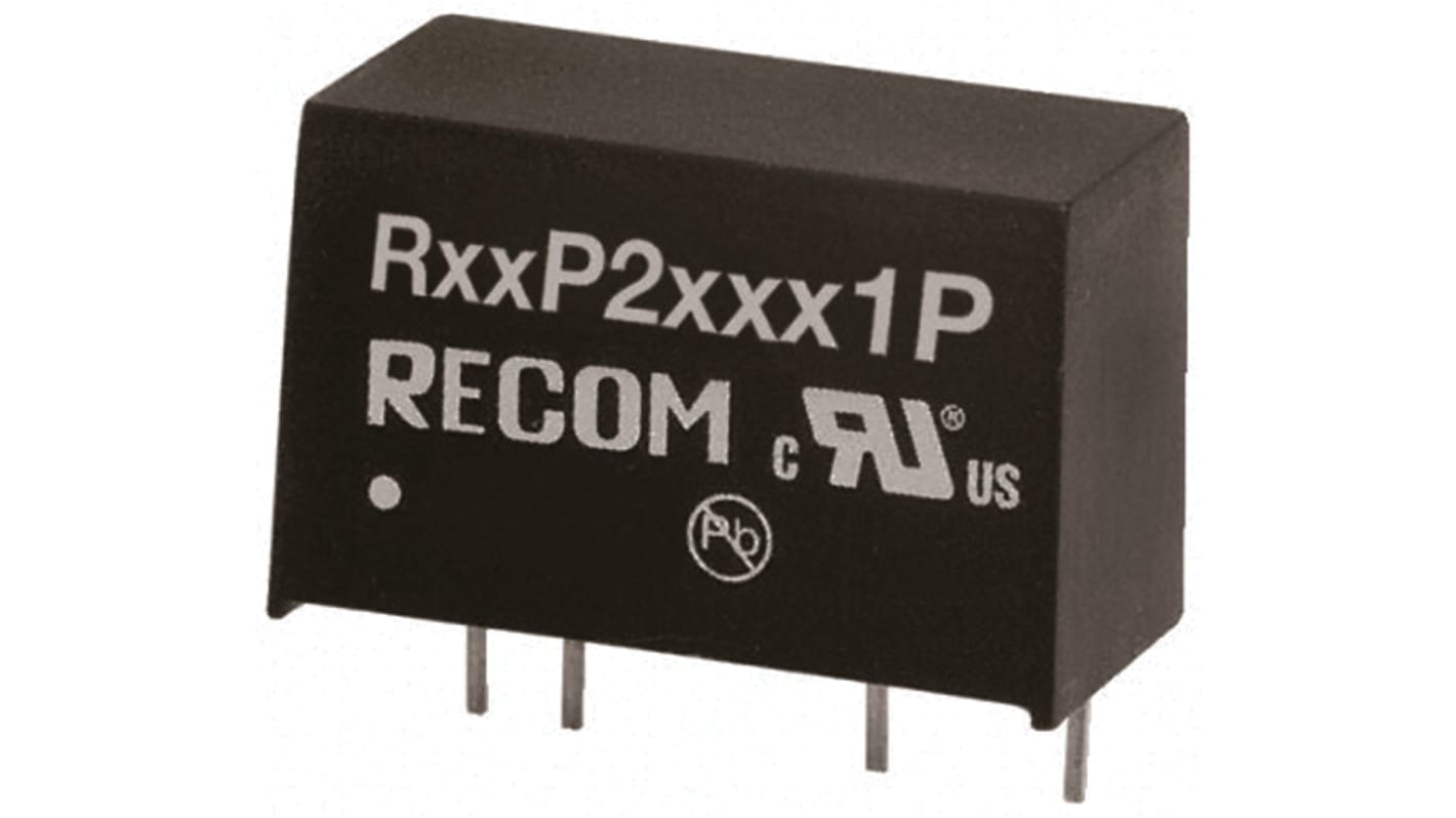 Recom DC-DCコンバータ Vout：±12V dc 4.5→ 5.5 V dc, 2W, R05P212D/P