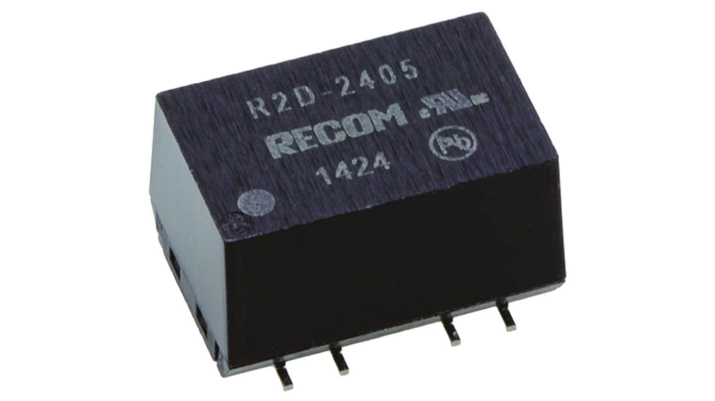 Convertisseur DC-DC Recom, R2D, Montage en surface, 2W, 2 sorties, ±5V c.c., ±200mA