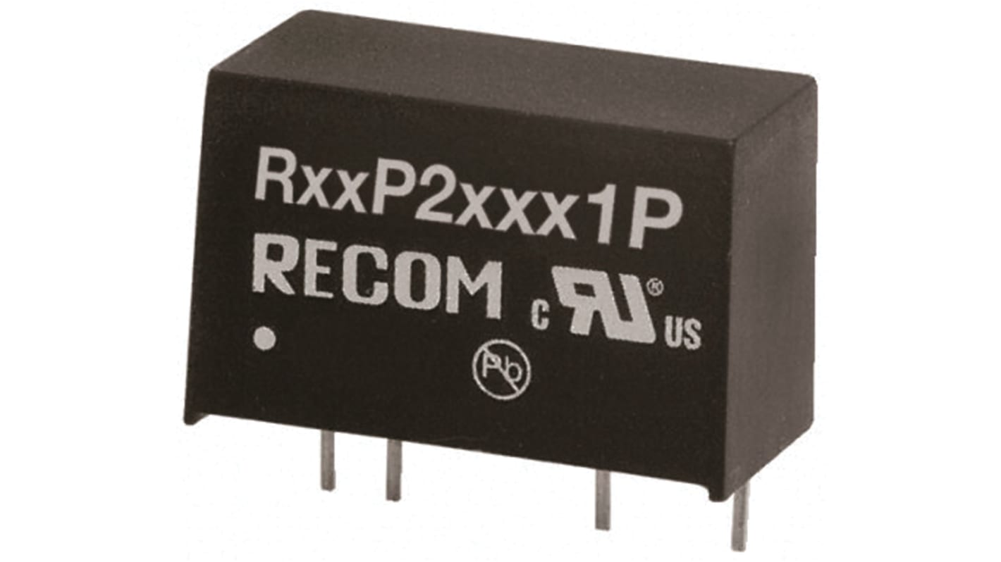 Recom R12P DC/DC-Wandler 2W 12 V dc IN, ±12V dc OUT / ±85mA Durchsteckmontage 6.4kV dc isoliert