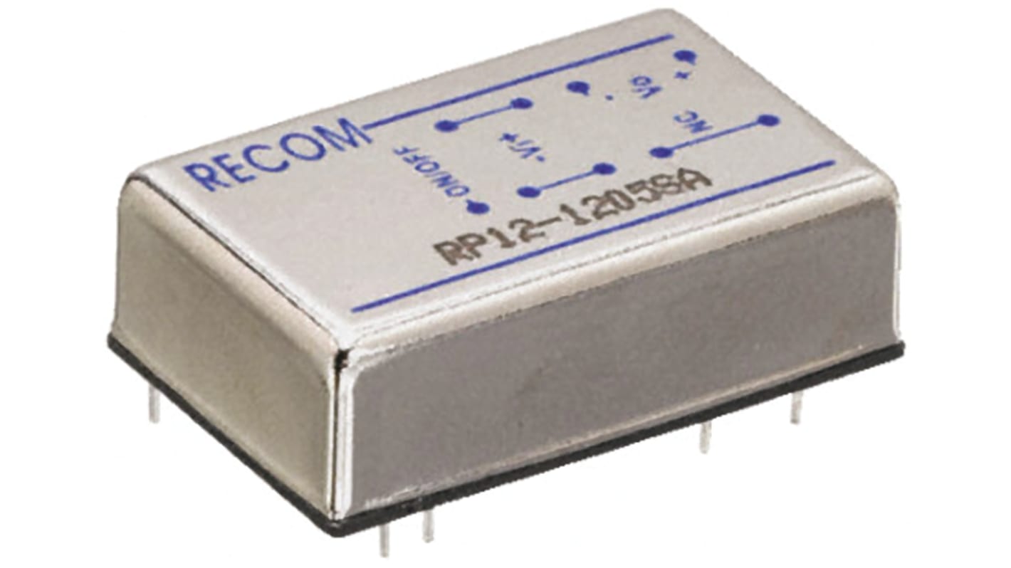 Recom RP12-A DC/DC-Wandler 12W 12 V dc IN, 5V dc OUT / 2.4A Durchsteckmontage 1.6kV dc isoliert