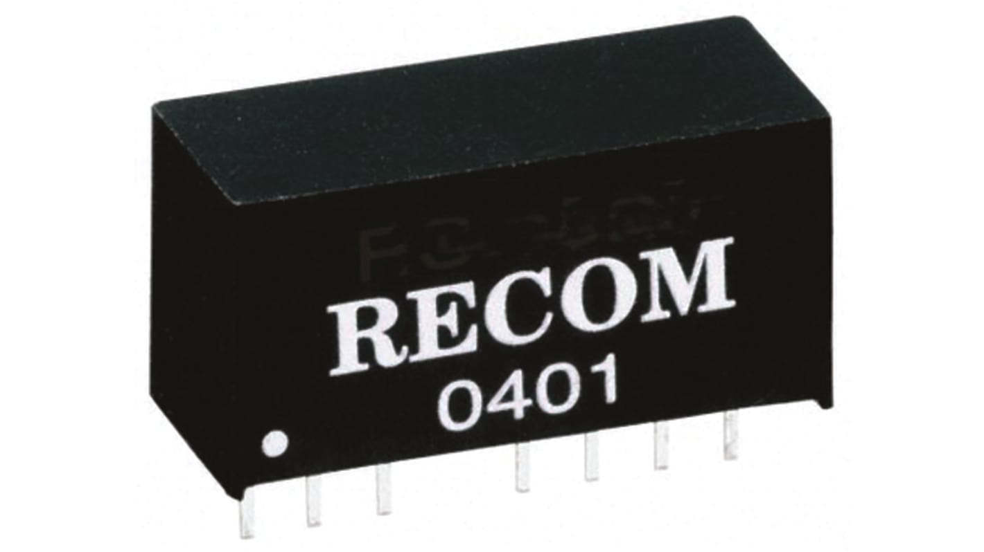 Recom R12P DC-DC Converter, ±15V dc/ ±66mA Output, 10.8 → 13.2 V dc Input, 2W, Through Hole, +90°C Max Temp