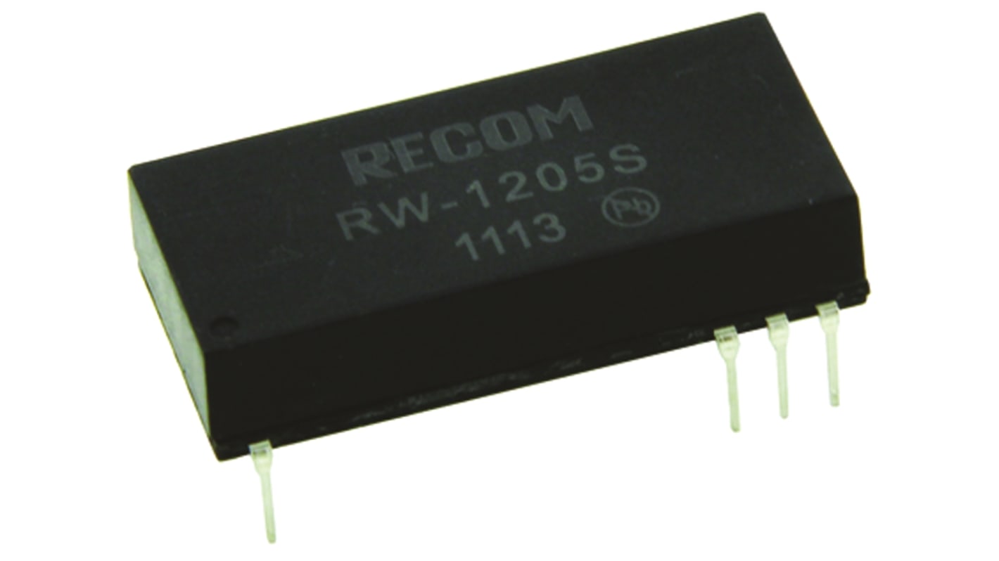 Recom RW DC/DC-Wandler 3W 12 V dc IN, 5V dc OUT / 600mA Durchsteckmontage 1kV dc isoliert