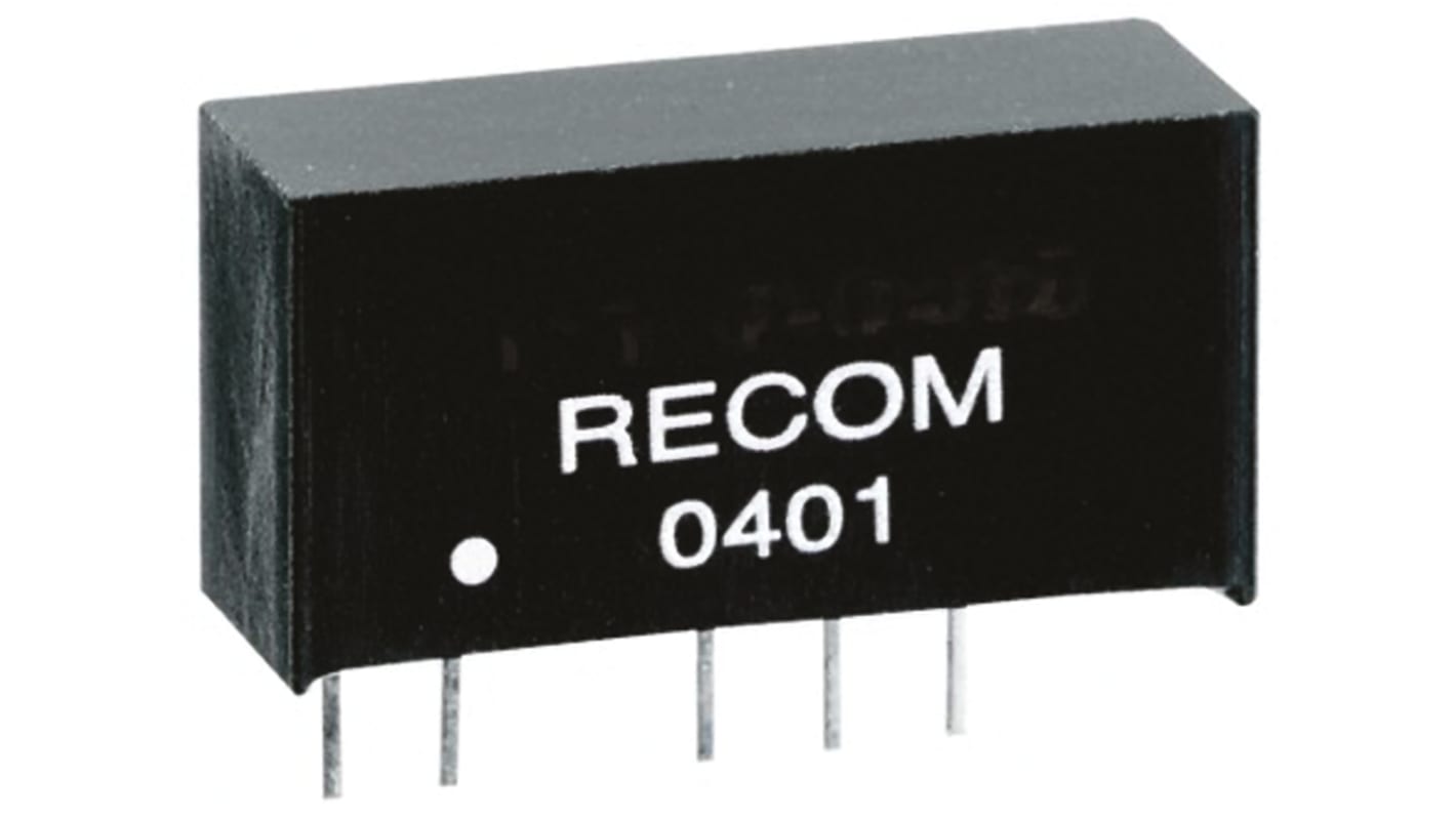 Recom RY DC/DC-Wandler 1W 5 V dc IN, 15V dc OUT / 66mA Durchsteckmontage 1kV dc isoliert