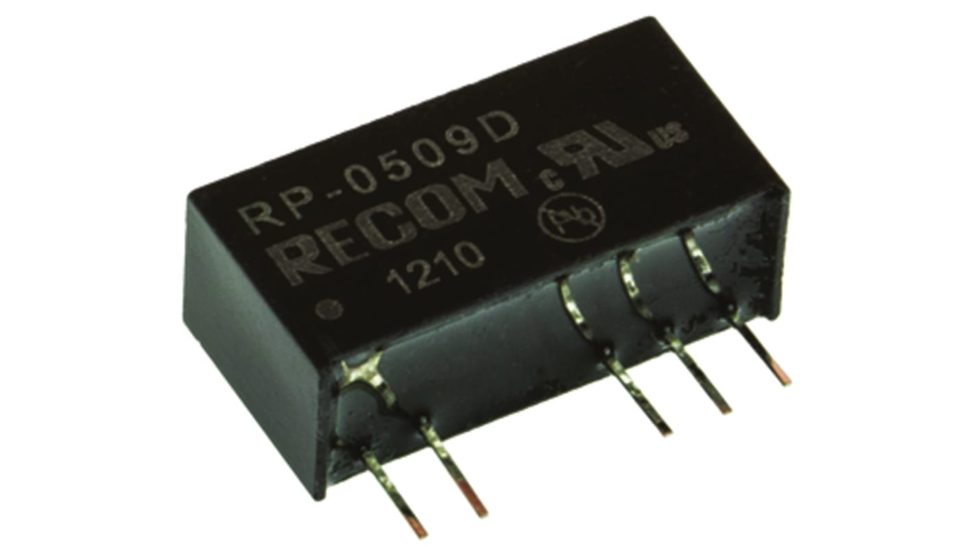 Recom DC-DC átalakító, KI: ±9V dc, ±56mA / 1W, BE: 4,5→ V dc