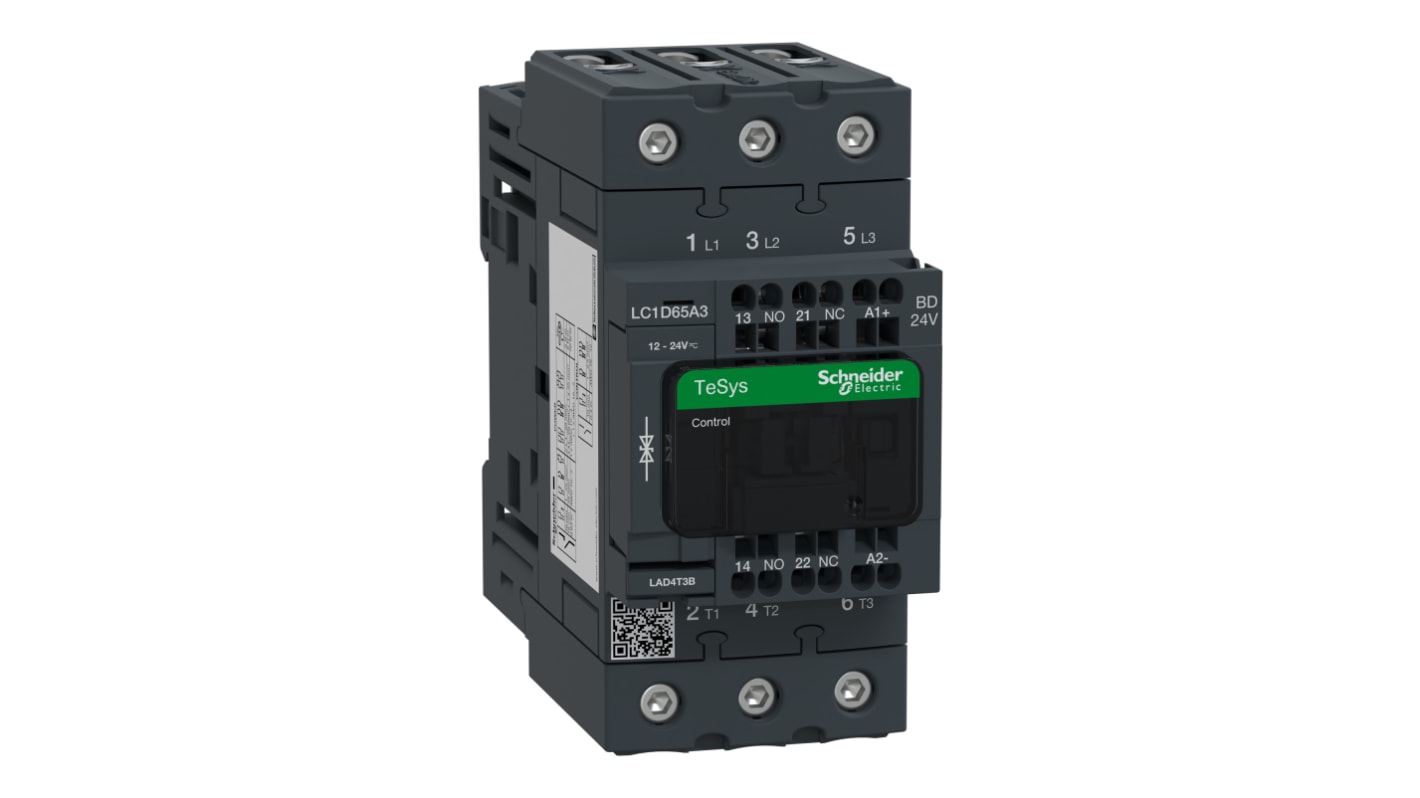 Schneider Electric TeSys D LC1D Contactor, 3-Pole, 65 A, 3NO