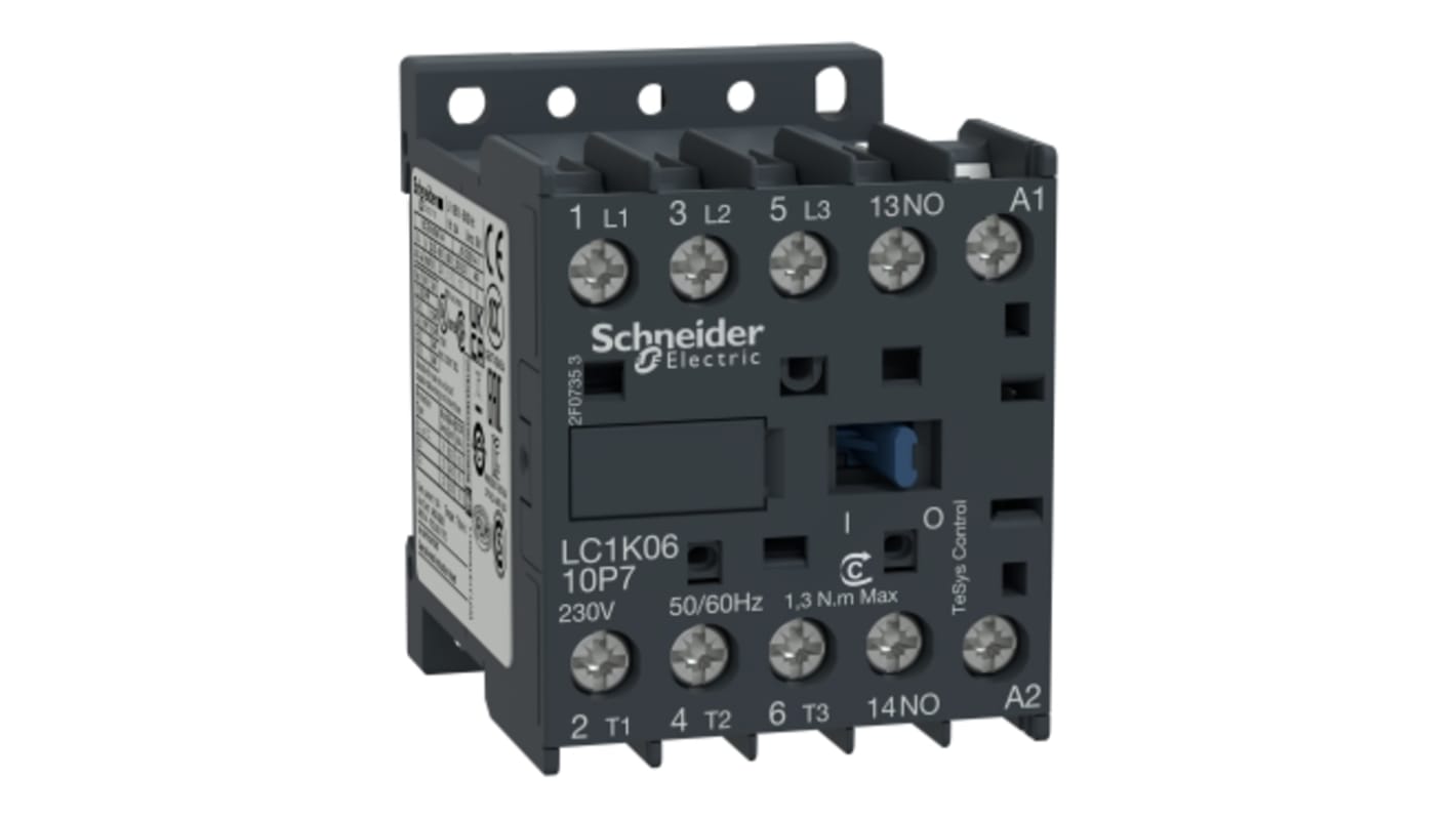 Contattore Schneider Electric, serie LC1K, 3 poli, 3 NO, 6 A, 3 kW, bobina 42 V c.a.