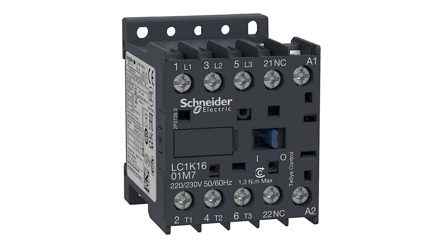 Schneider Electric TeSys K LC1K Leistungsschütz / 230 V ac Spule, 3 -polig 3 Schließer, 690 V ac / 16 A