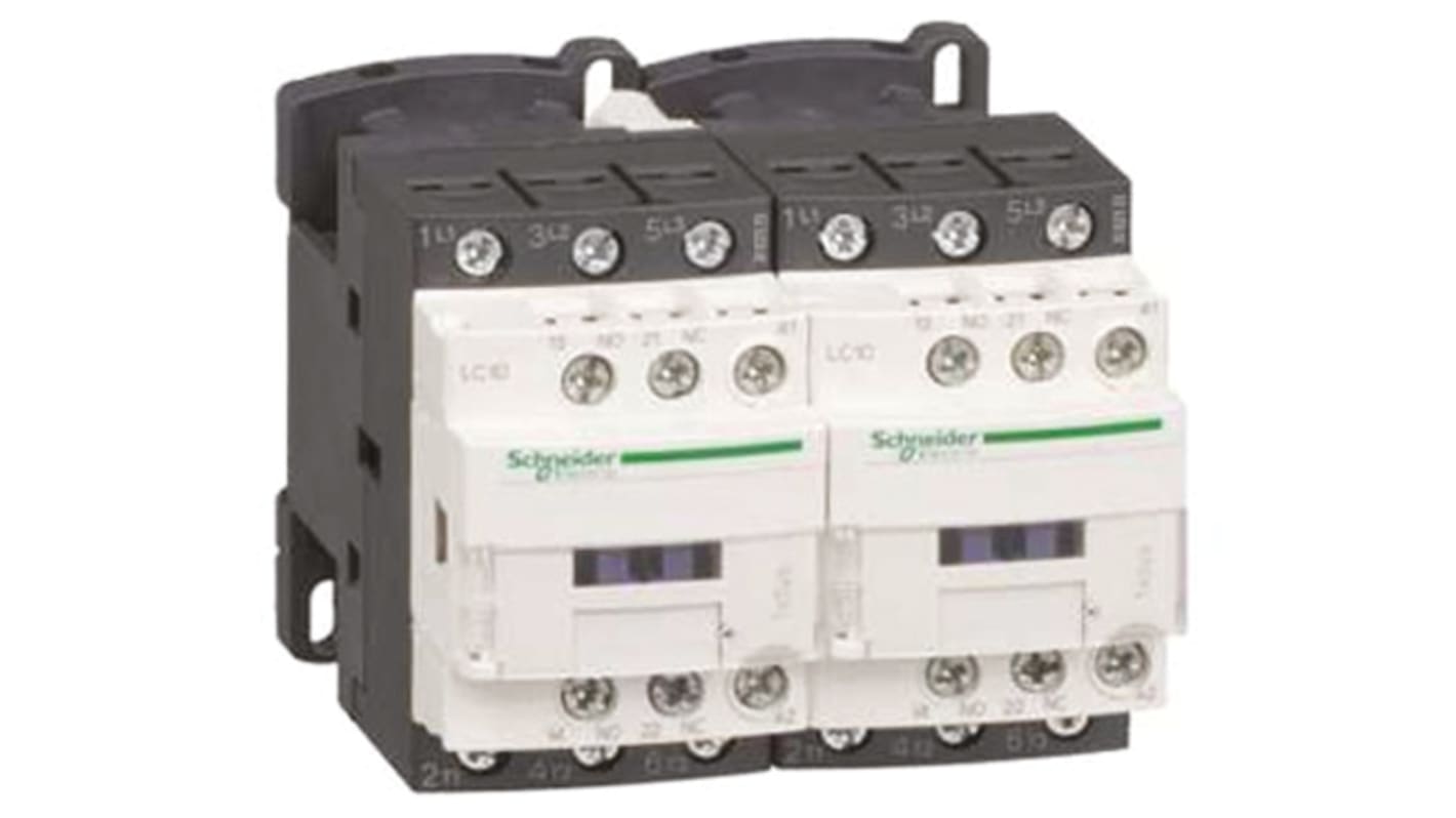 Contattore Reversibile Schneider Electric, serie LC2D, 3 poli, 7,5 kW, bobina 12 V c.c.