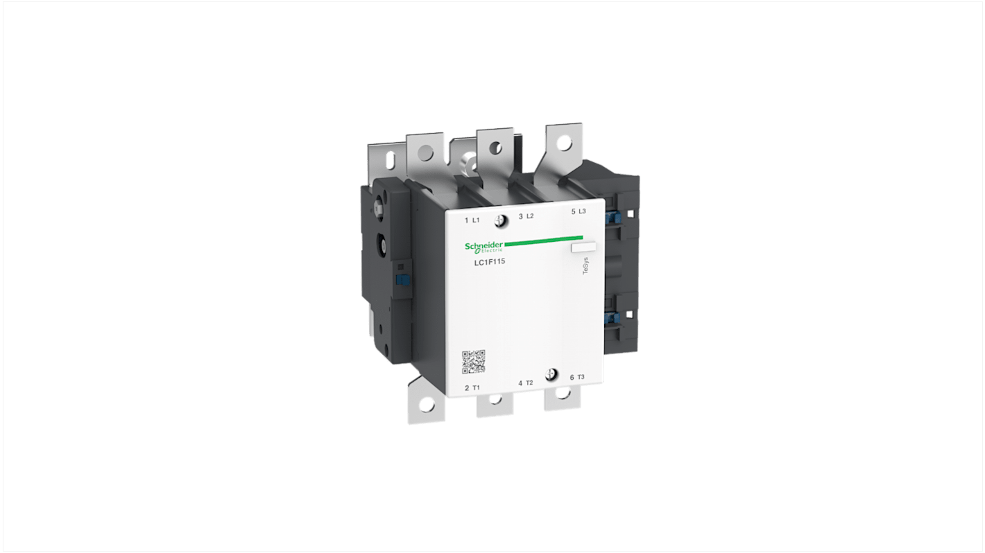 Contattore Schneider Electric, serie LC1F, 3 poli, 3 NO, 115 A, bobina 220 V c.c.