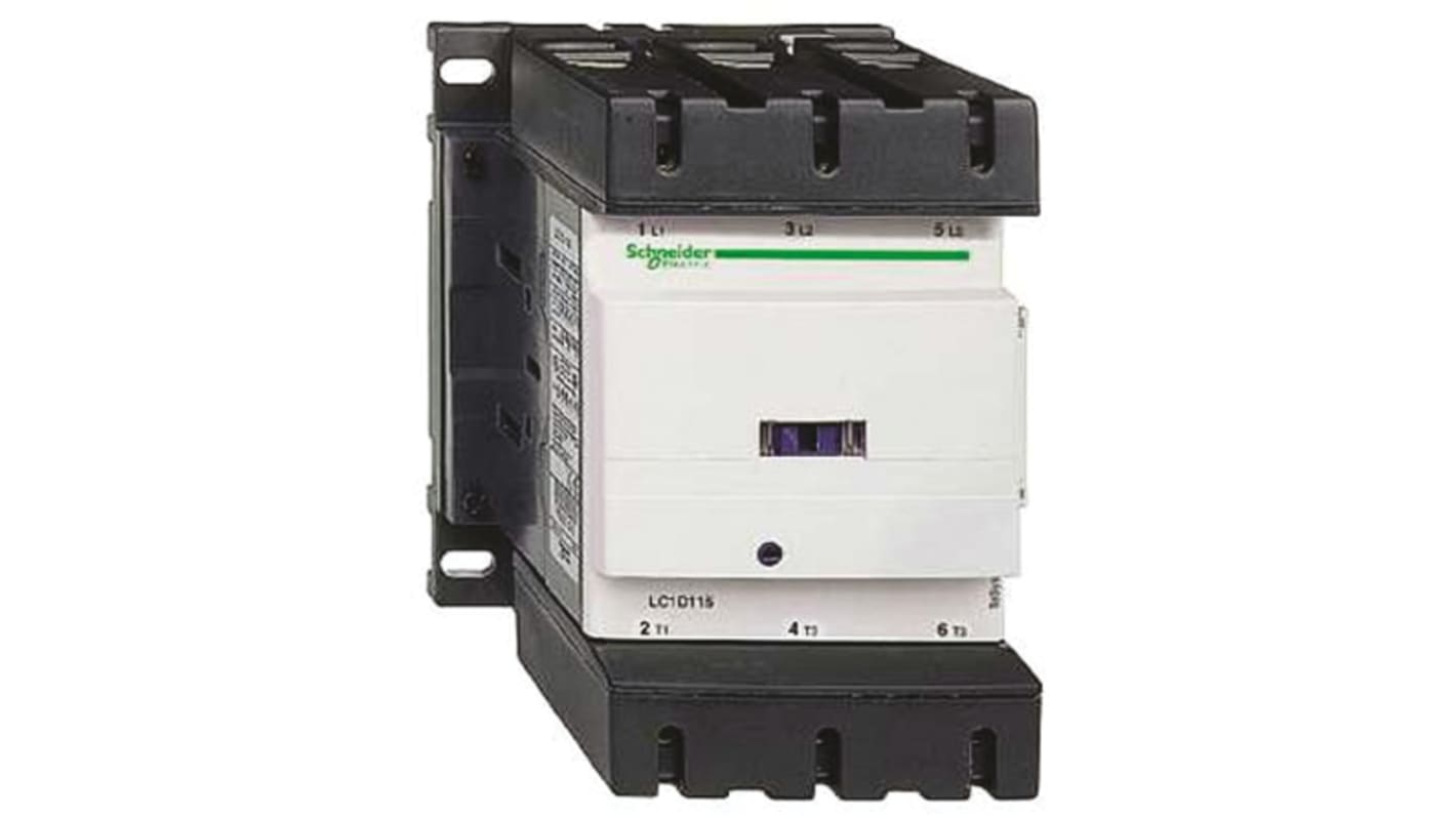 Contattore Schneider Electric, serie LC1D, 3 poli, 3 NO, 115 A, bobina 240 V c.a.