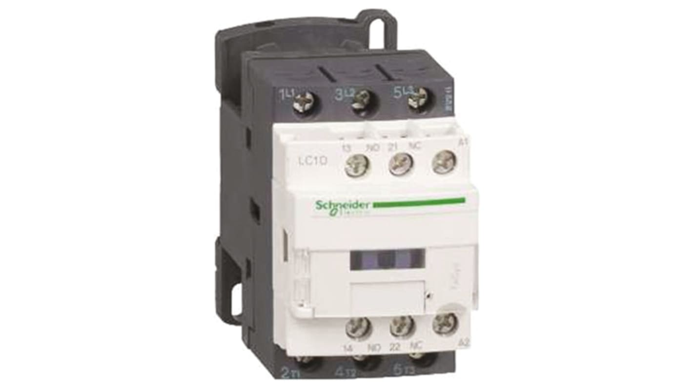 Schneider Electric LC1D Series Contactor, 115 V ac Coil, 3-Pole, 25 A, 7.5 kW, 3NO, 300 V dc, 690 V ac