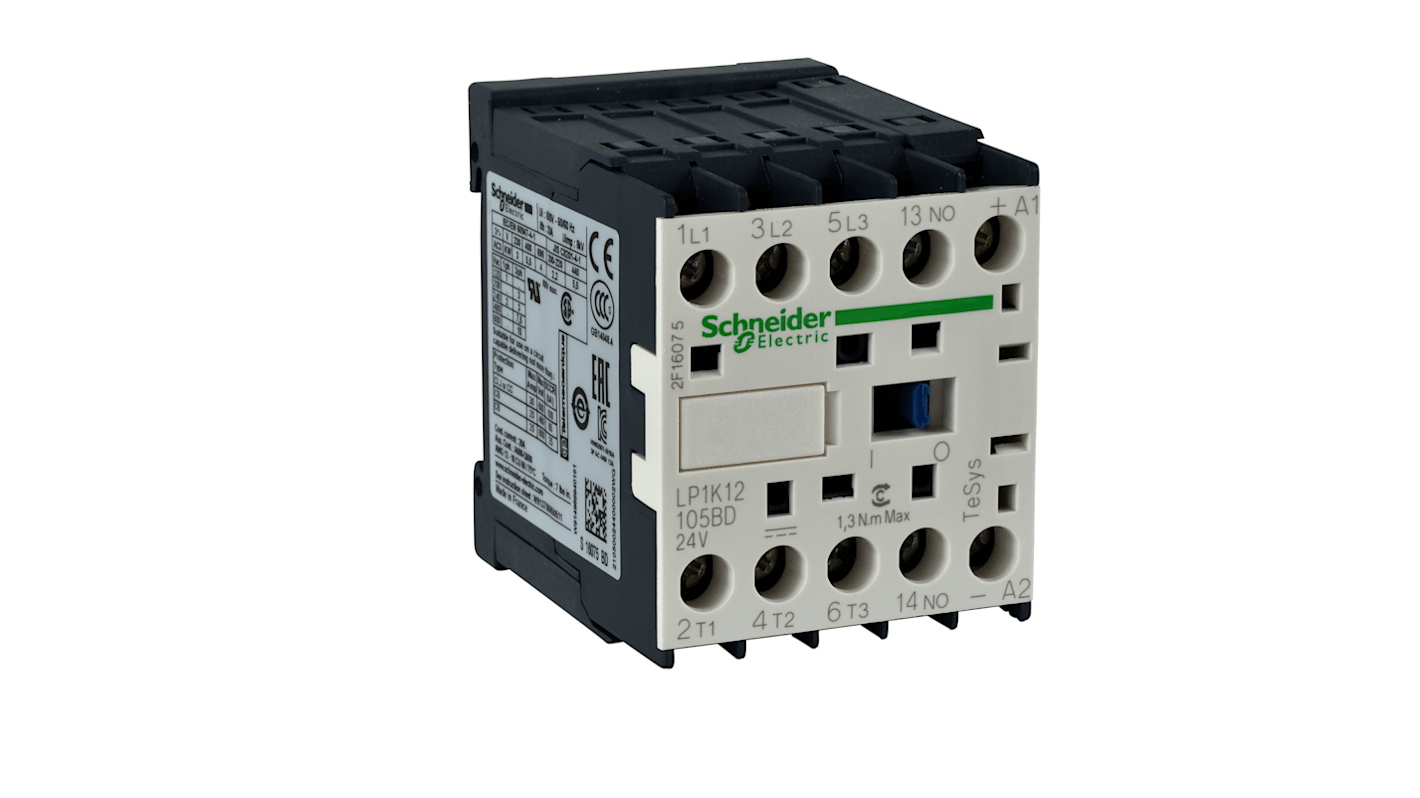 Schneider Electric TeSys K LP4K Leistungsschütz / 24 V dc Spule, 3 -polig 3 Schließer, 690 V ac / 6 A