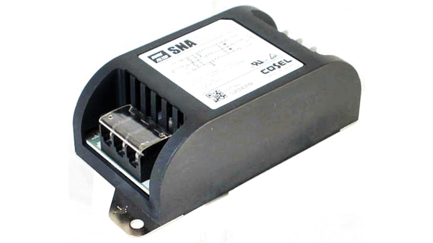 Cosel 22nF RFI-szűrő 6A, ±50 V DC, Panelre szerelhető, lezárás: Csavar, SNA sorozat Single Stage 50MΩ EN60950-1