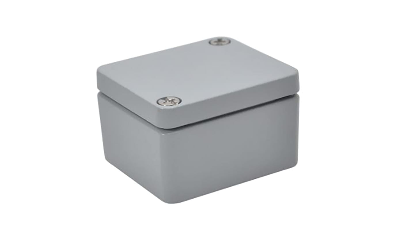 RS PRO Silver Die Cast Aluminium Enclosure, IP66, Silver Lid, 50 x 45 x 30mm