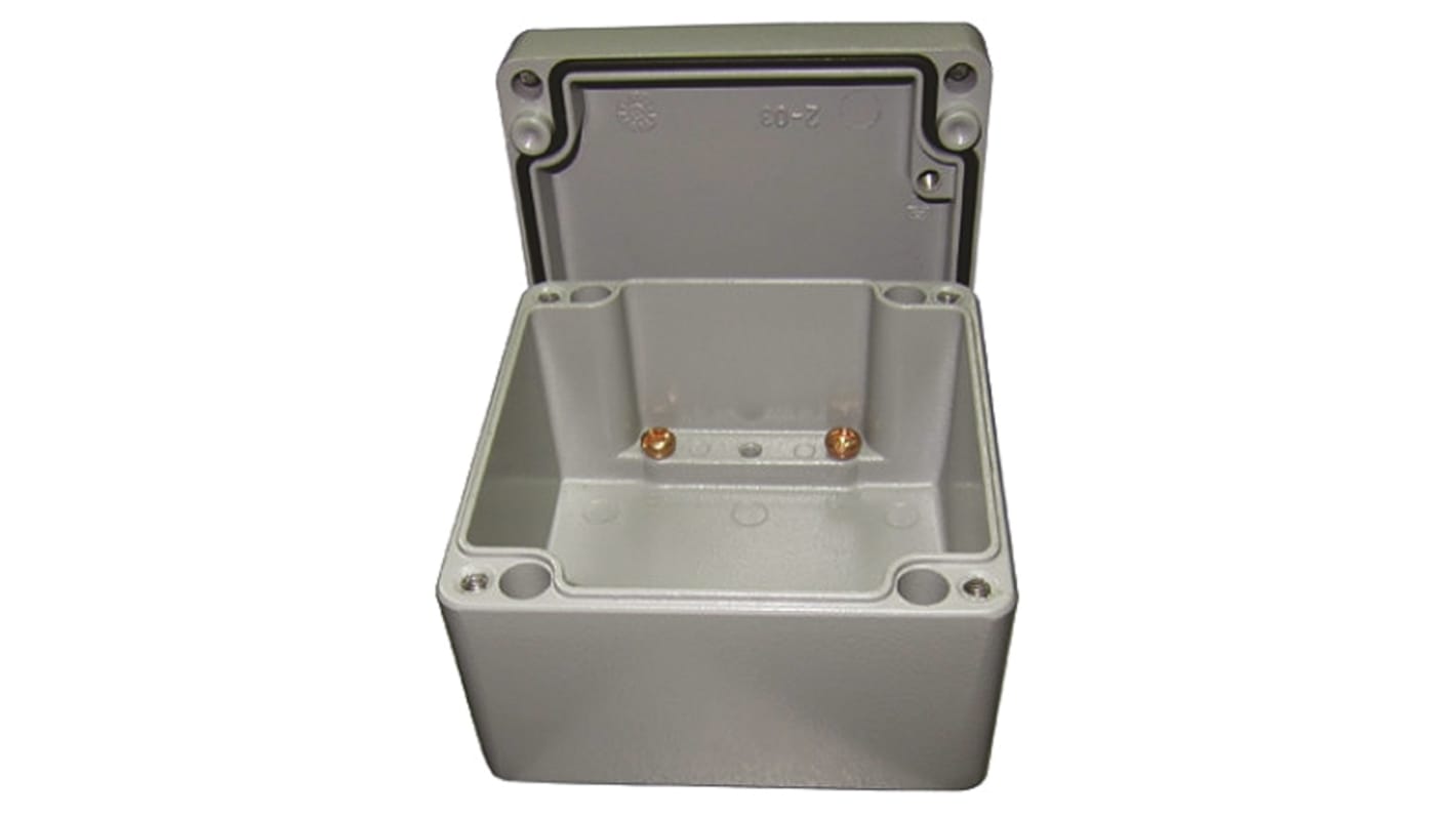 RS PRO Silver Die Cast Aluminium Enclosure, IP66, Silver Lid, 400 x 310 x 110mm