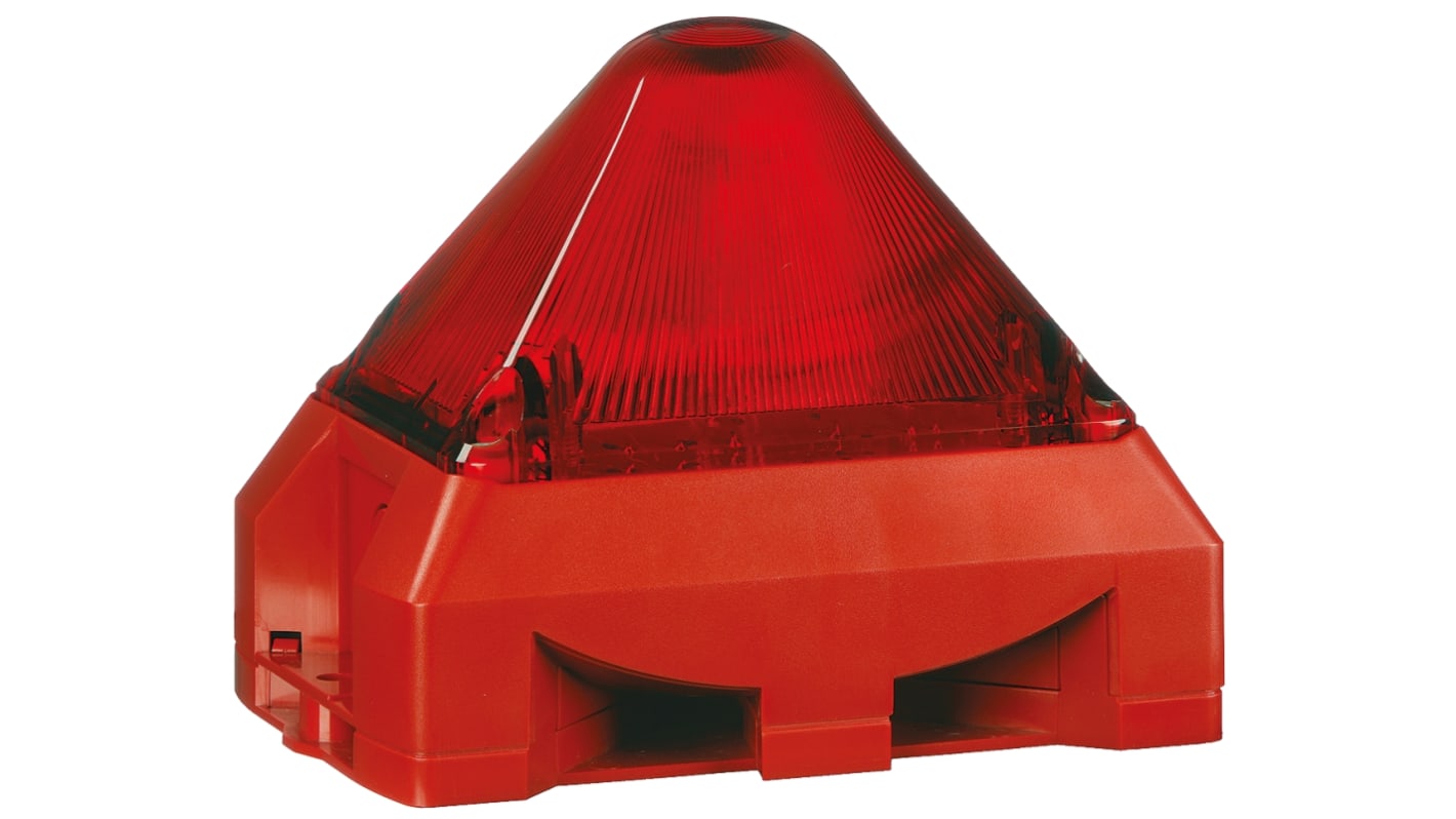 Pfannenberg PY X-MA-05 Series Red Sounder Beacon, 24 V ac/dc, Base Mount, 100dB at 1 Metre