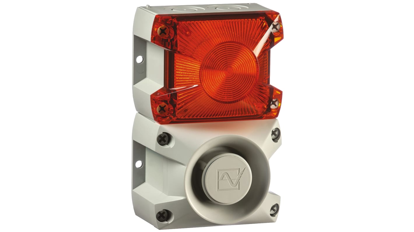 Pfannenberg PA X 1-05 Series Amber Sounder Beacon, 230 V ac, Base Mount, 100dB at 1 Metre