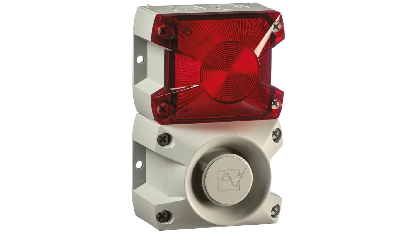 Pfannenberg PA X 1-05 Series Red Sounder Beacon, 24 V dc, Base Mount, 100dB at 1 Metre