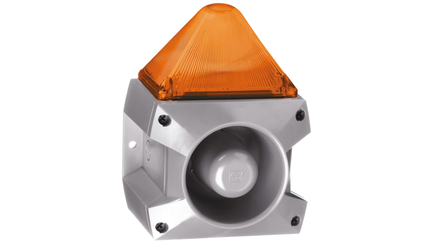 Pfannenberg PA X 5-05 Series Amber Sounder Beacon, 230 V ac, Base Mount, 100dB at 1 Metre