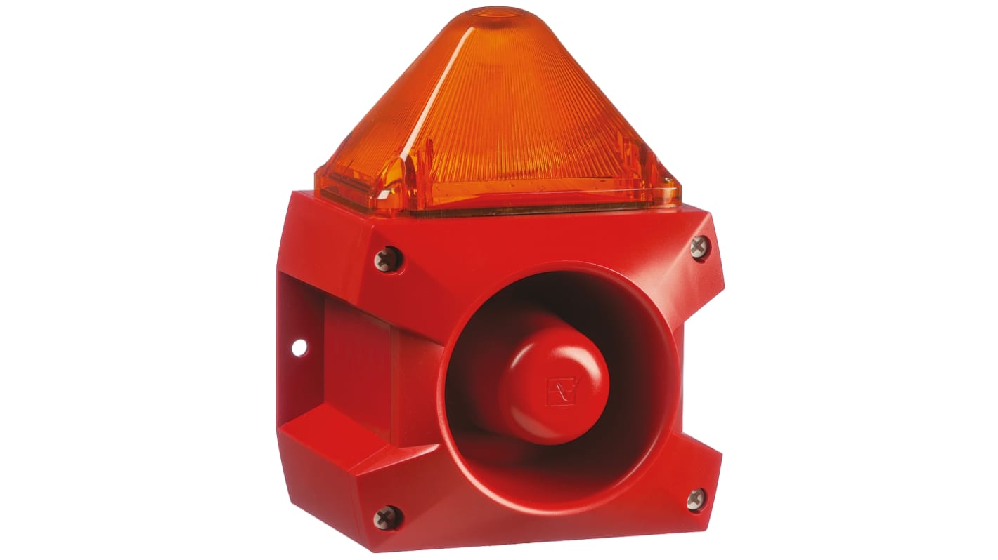 Zestaw sygnalizatorów akustycznych i lamp sygnalizacyjnych 230 V AC Pomarańczowy AC Montaż na podstawie 100dB