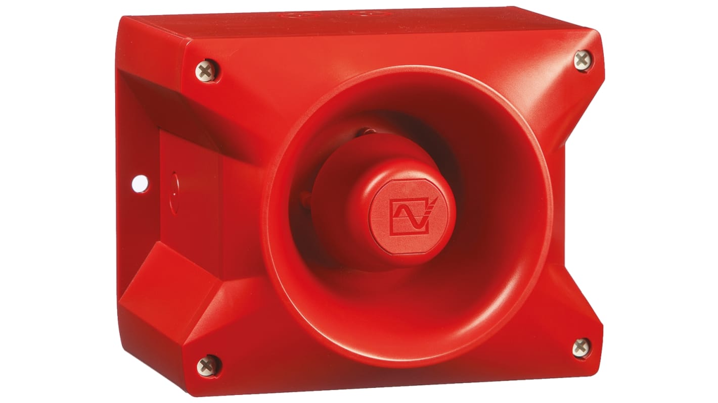 Avertisseur sonore Rouge Pfannenberg série PA 10, 24 V c.c., 110dB IP66