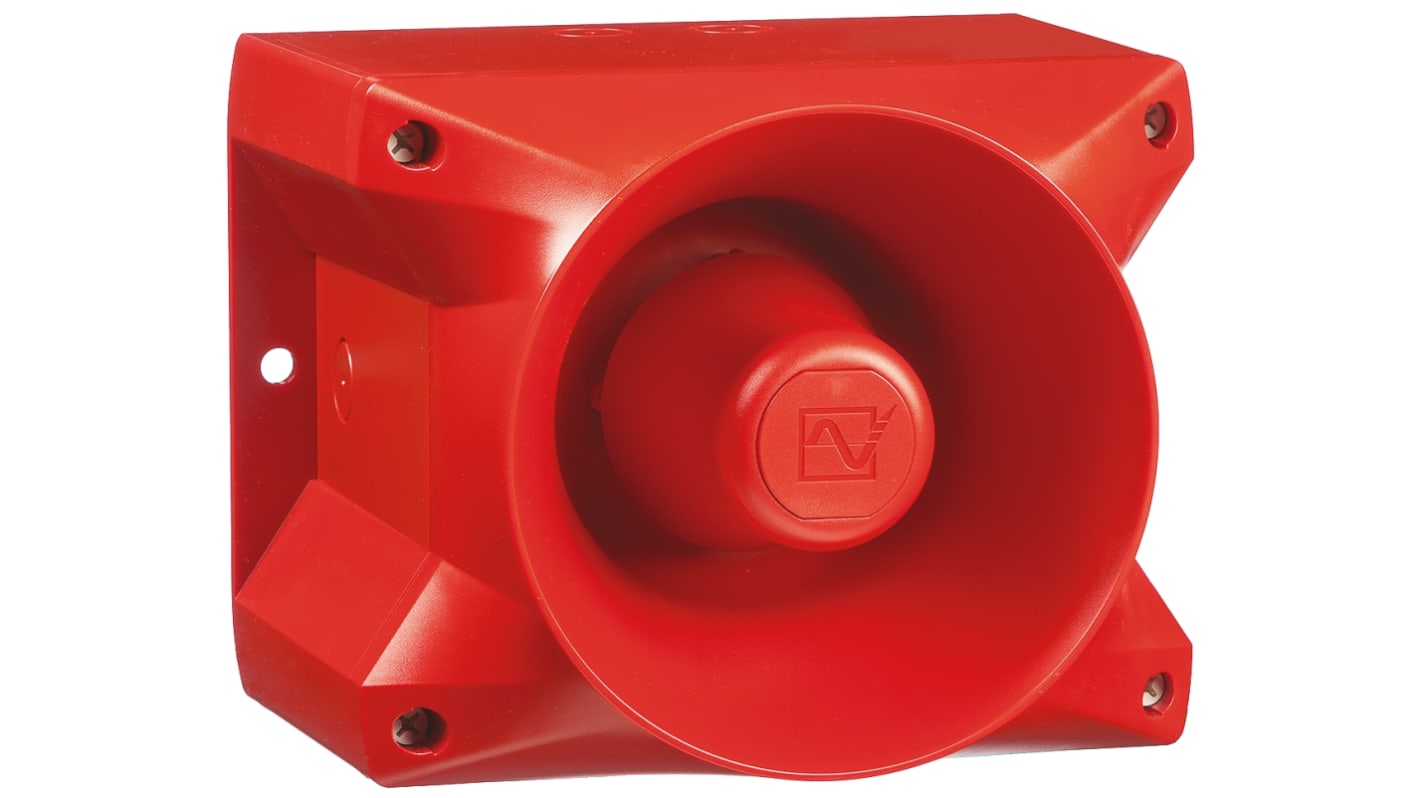 Avertisseur sonore Rouge Pfannenberg série PA 20, 230 V c.a., 120dB IP66